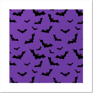 Halloween Bat Pattern Posters and Art